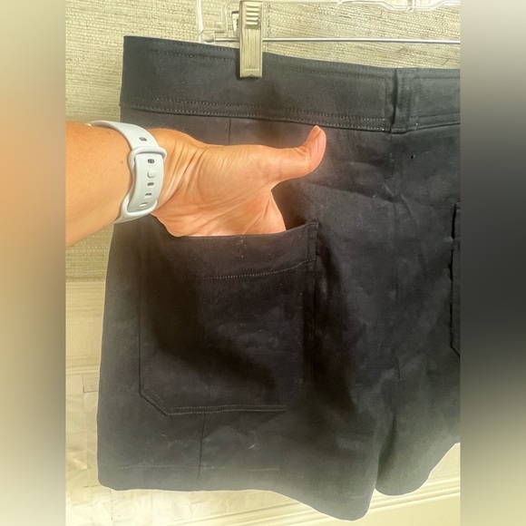 NWT new 32 Anthropologie Maeve ettie shorts pitched linen navy blue - Picture 12 of 17